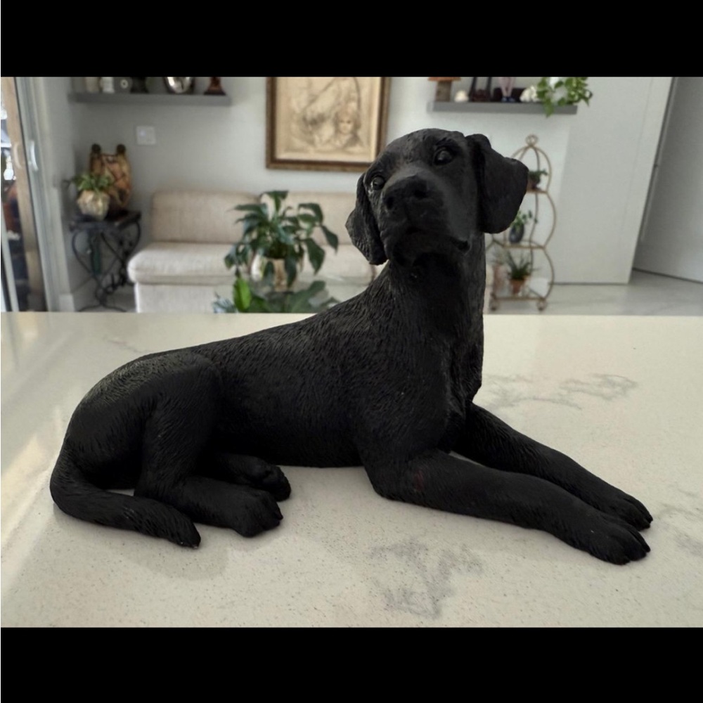 1988 SIGNED CASTAGNA ITALY BLACK LABRADOR RETRIEVER DOG FIGURINE ORIG STICKER - Picture 3 of 6